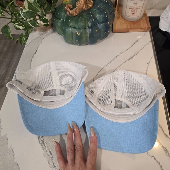 Big Accessories Blue & White Mesh Trucker Hat 100% Polyester Adjustable - Picture 3 of 3